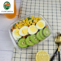 Disposable plastic clamshell clear food container